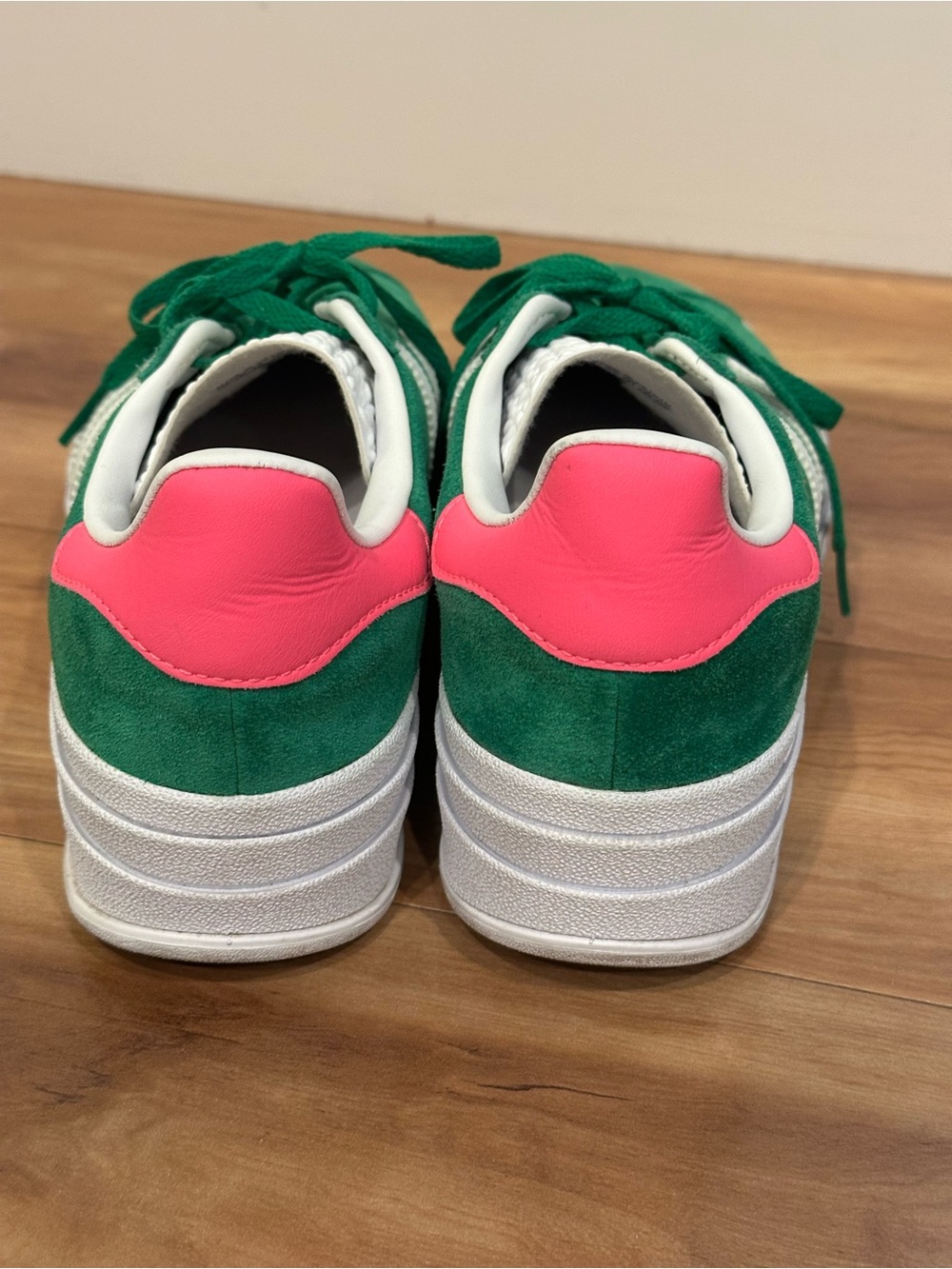 Adidas Gazelle Bold Green Lucid Pink Platform Sneakers Women’s 7 - Picture 3 of 6